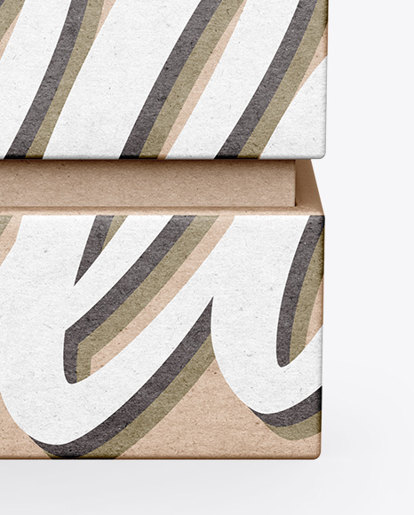 Kraft Paper Box Mockup   Front View PSD #4