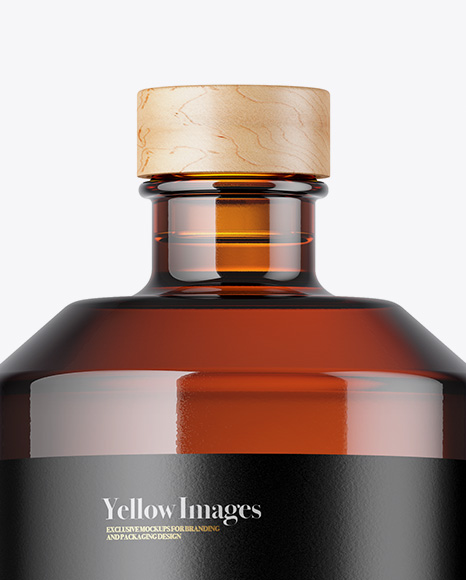 Amber Glass Bottle Mockup PSD #1