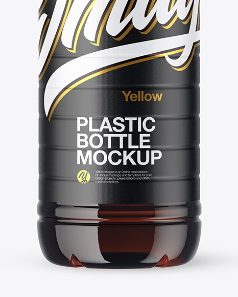 Amber Plastic Bottle Mockup In Bottle Mockups On Yellow Images Object Mockups