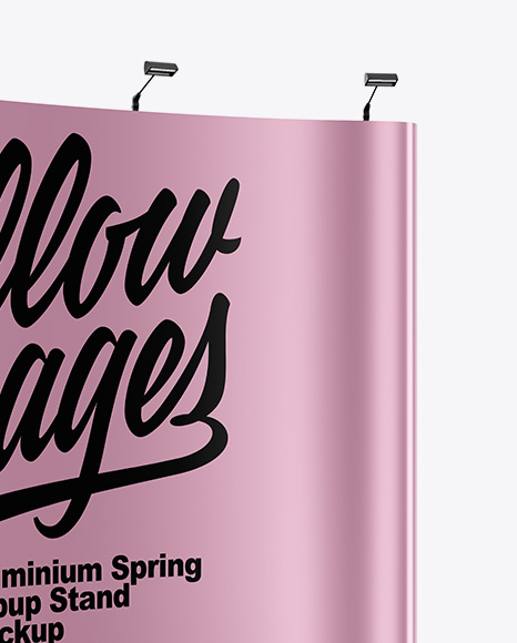 Metallic Spring Pop Up Stand Mockup PSD #6