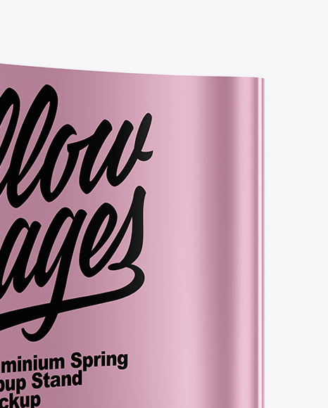 Metallic Spring Pop Up Stand Mockup PSD #7