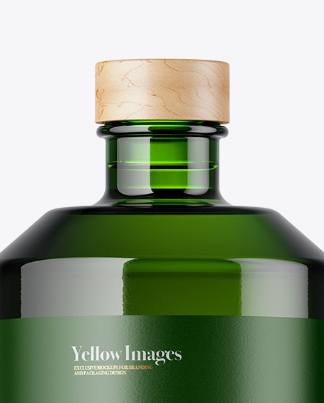 Green Glass Bottle Mockup PSD #4