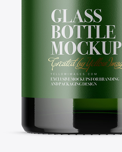 Green Glass Bottle Mockup PSD #5