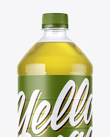 Clear Plastic Bottle with Oil Mockup PSD #3