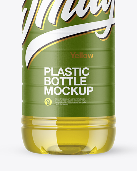 Clear Plastic Bottle with Oil Mockup PSD #4