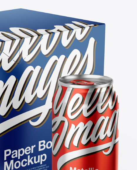 Box with Can Mockup PSD #5