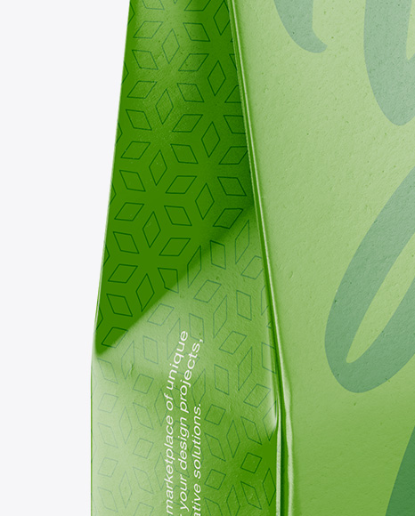 Paper Glossy Bag Mockup   Half Side View (High Angle Shot) PSD #1