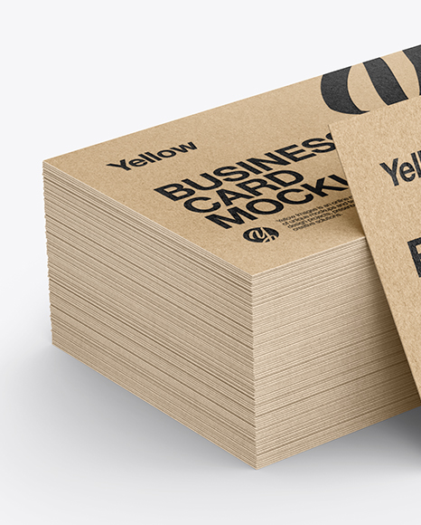 Download Stack of Kraft Business Cards Mockup in Stationery Mockups ...