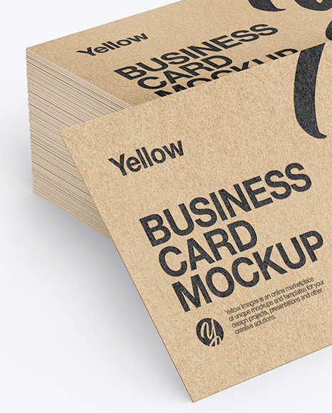 Download Stack Of Kraft Business Cards Mockup In Stationery Mockups On Yellow Images Object Mockups Yellowimages Mockups