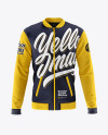 Download Men S Bomber Jacket Mockup Front View In Apparel Mockups On Yellow Images Object Mockups