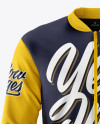 Men S Bomber Jacket Mockup Front View In Apparel Mockups On Yellow Images Object Mockups