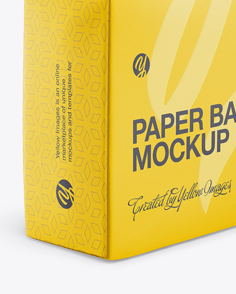 Download Paper Bag Mockup Half Side View In Bag Sack Mockups On Yellow Images Object Mockups