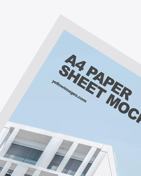 Download Paper Sheet Mockup In Stationery Mockups On Yellow Images Object Mockups PSD Mockup Templates