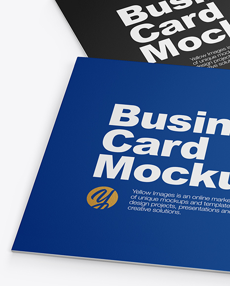 Two Paper Business Cards Mockup