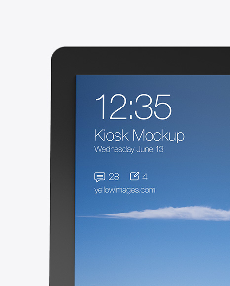 Download Information Kiosk Mockup Front View In Device Mockups On Yellow Images Object Mockups PSD Mockup Templates