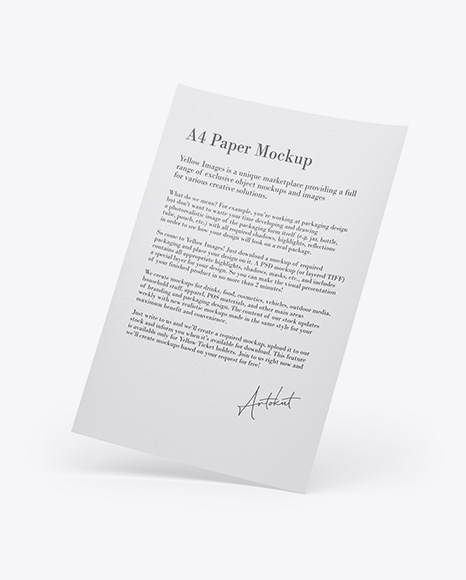 Textured A4 Paper Mockup PSD #2