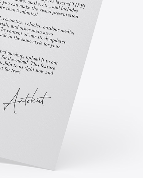 Textured A4 Paper Mockup PSD #5