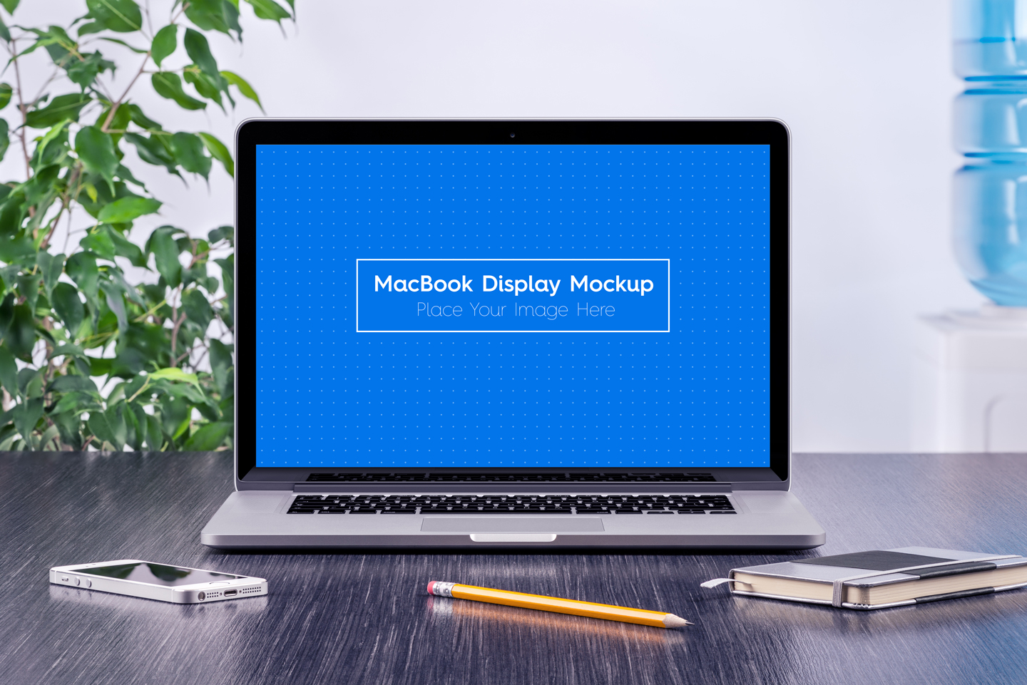 5 Workplace Macbook Display Mockups In Device Mockups On Yellow Images Creative Store