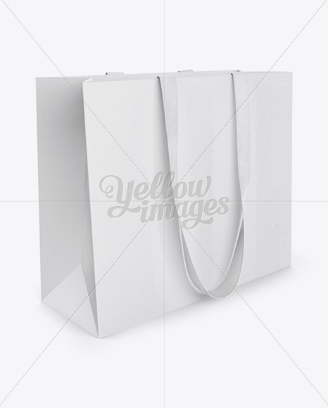 Download Paper Euro Tote Bag With Ribbon Handles Mockup Front View In Bag Sack Mockups On Yellow Images Object Mockups