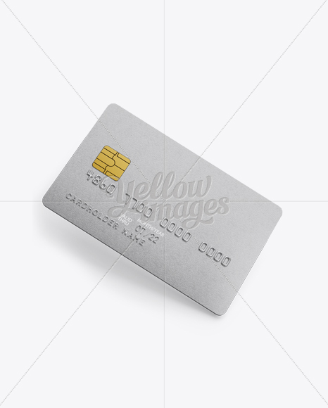 Download Metal Credit Card Mockup - Half Turned View (High-Angle ...