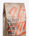 Glossy Kraft Paper Bag Mockup - Halfside View