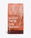 Download Glossy Paper Bag Mockup - Front View in Bag & Sack Mockups on Yellow Images Object Mockups