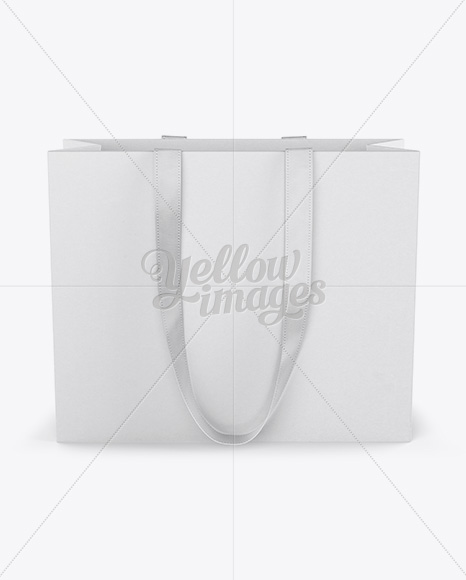 Download Paper Euro Tote Bag With Ribbon Handles Mockup Front View In Bag Sack Mockups On Yellow Images Object Mockups