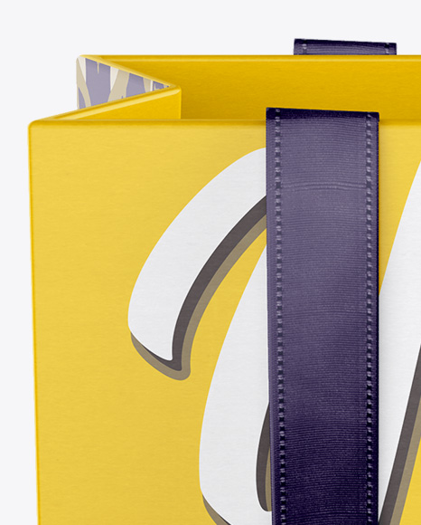 Paper Eurotote Bag With Ribbon Handles Mockup   Front View PSD #3