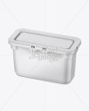 Plastic Container For Washing Capsules - Halfside View (High-Angle Shot)