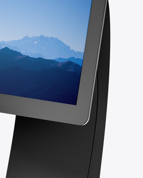 Download Information Kiosk Mockup - Half Side View in Device ... PSD Mockup Templates