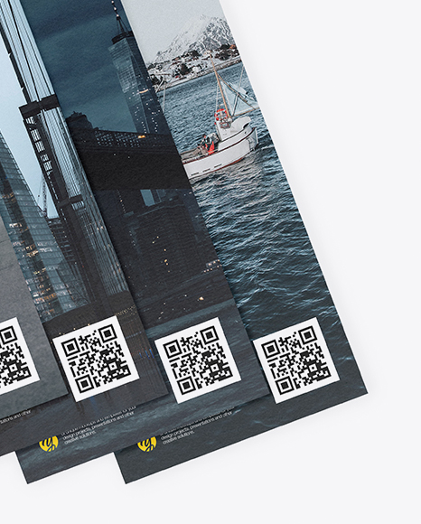 Four Textured Brochures Mockup PSD #1