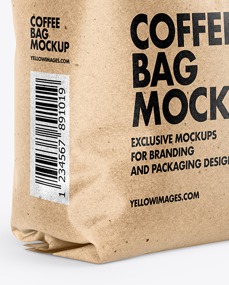 Download Kraft Coffee Bag Mockup In Bag Sack Mockups On Yellow Images Object Mockups