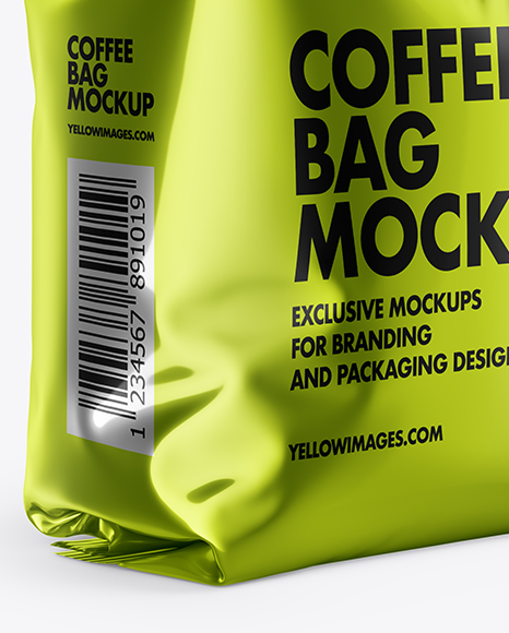 Download Metallic Coffee Bag Mockup In Bag Sack Mockups On Yellow Images Object Mockups PSD Mockup Templates