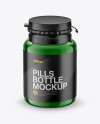 Green Pills Bottle Mockup