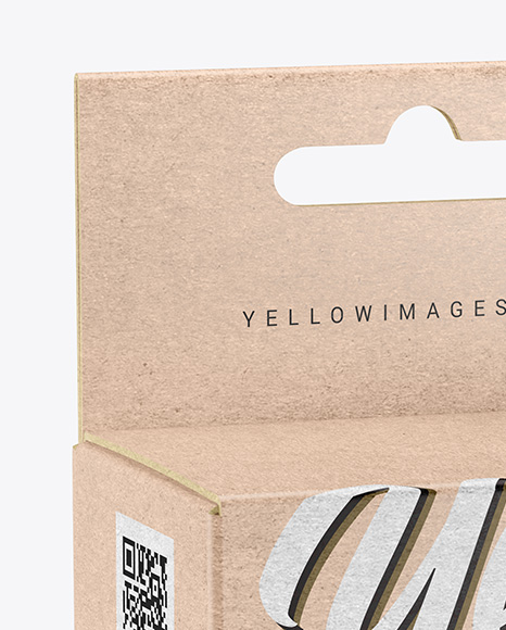 Download Kraft Paper Box W Hang Tab Mockup In Box Mockups On Yellow Images Object Mockups