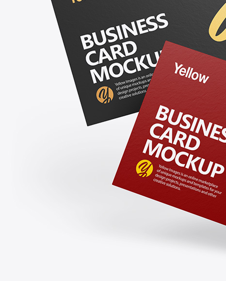 Paper Business Cards Mockup PSD #3