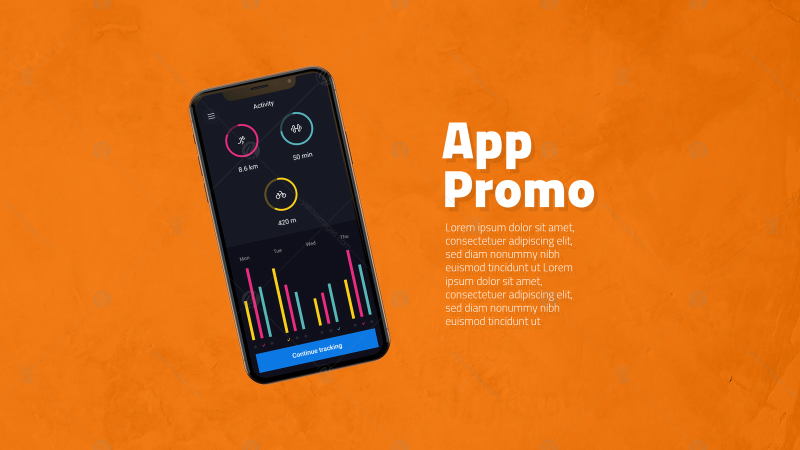 Download Iphone X App Promotion In Device Mockups On Yellow Images Creative Store Yellowimages Mockups