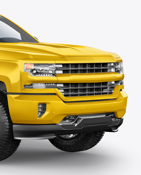 Download Full Size Pickup Truck Mockup Half Side View In Vehicle Mockups On Yellow Images Object Mockups PSD Mockup Templates