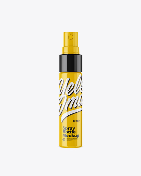 Glossy Spray Bottle Mockup PSD #2