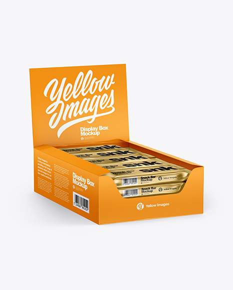 Glossy Display Box with Snacks Mockup PSD #6