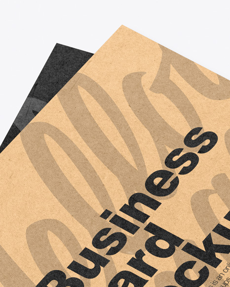 Two Kraft Business Cards Mockup PSD #2