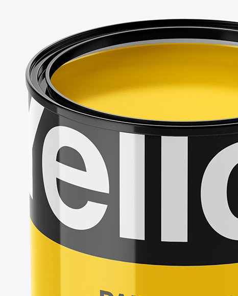 Opened Glossy Paint Bucket Mockup in Bucket & Pail Mockups ...