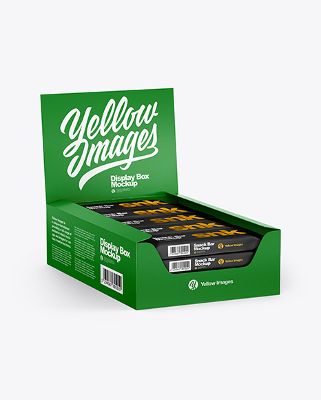 Textured Display Box with Snacks Mockup PSD #2