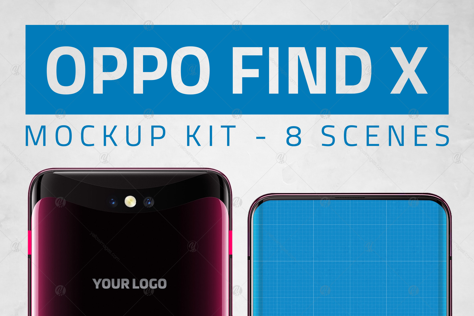 Download Oppo Find X Kit Mockup In Device Mockups On Yellow Images Creative Store Yellowimages Mockups