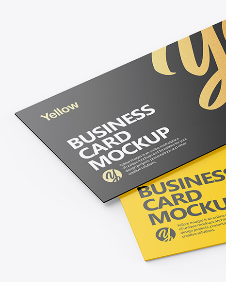 Download Business Cards Mockup In Stationery Mockups On Yellow Images Object Mockups PSD Mockup Templates