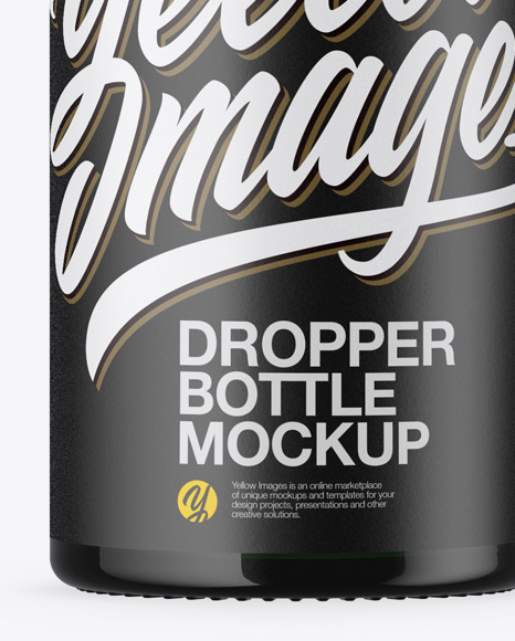 Green Glass Dropper Bottle Mockup PSD #1