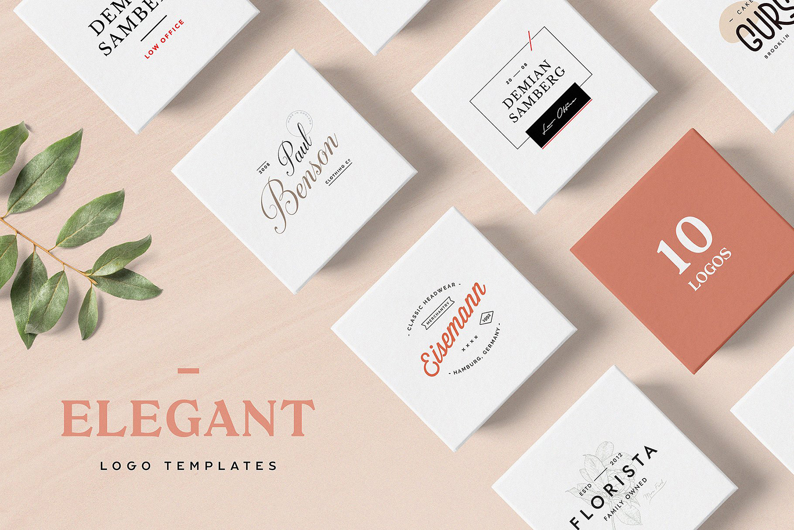 Download Elegant Logo Templates In Logo Templates On Yellow Images Creative Store PSD Mockup Templates