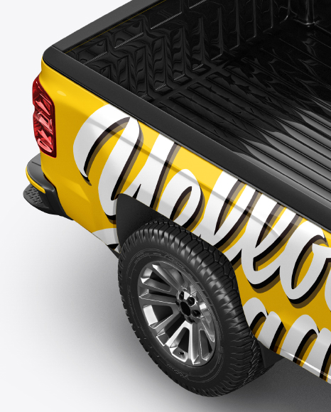 Download Full Size Pickup Truck Mockup Half Side View High Angle Shot In Vehicle Mockups On Yellow Images Object Mockups PSD Mockup Templates