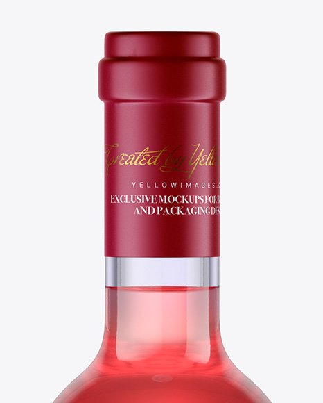 Clear Glass Pink Wine Bottle Mockup In Bottle Mockups On Yellow Images Object Mockups