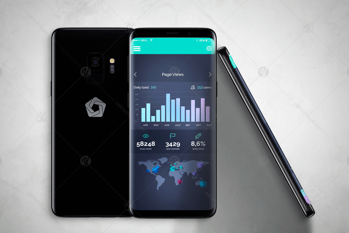 Download S9 Mockup V 2 In Device Mockups On Yellow Images Creative Store Yellowimages Mockups